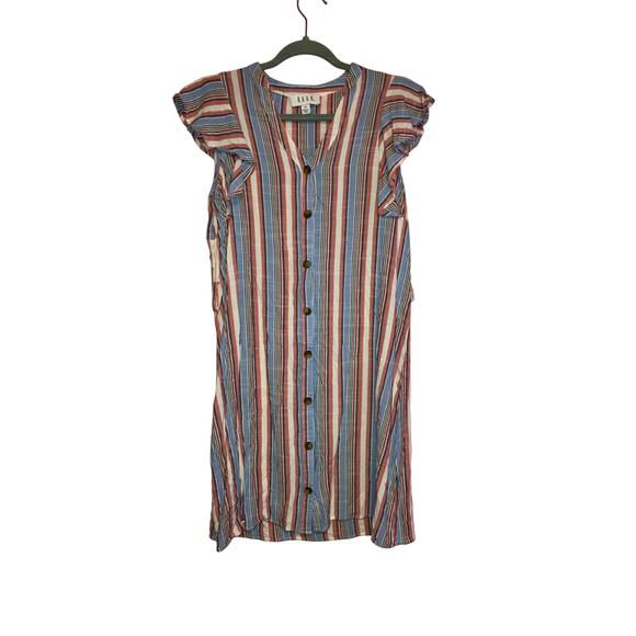 Elle Striped button front mini dress size XS - Picture 1 of 6